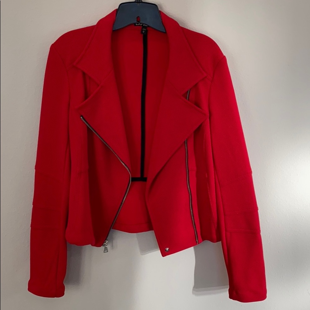 Red layering blazer